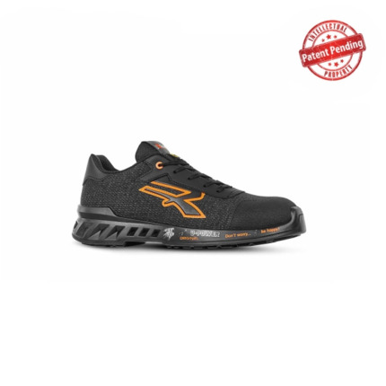 Upower Bruce S ESD Calzado de Seguridad Super Ligeros - Talla 48 - Nylon Transpirable, Proteccion Anti-Abrasion, Suela Antideslizante, Anti-Perforacion, Puntera AirToe Aluminium, S1PS FO SR - Color Gris/Naranja