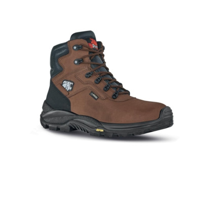 Upower Climb GTX S Calzado de Seguridad Botines - Talla 46 - Empeine Pull-Up Hidrofugo, Impermeable y Transpirable, Puntal Composite, Antiperforacion, Suela Antideslizante PU/VIBRAM, Proteccion S7S CI HI HRO FO SR - Color Marron