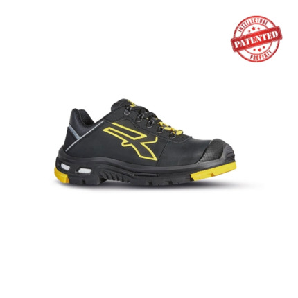 Upower Dave S Calzado de Seguridad Bajo - Talla 44 - Proteccion S3S CI HI HRO FO SR, Suela PU/Vibram Antideslizante, Puntera Aluminio AirToe, Sistema Antiperforacion - Color Negro/Amarillo