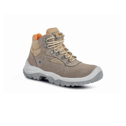 Upower Desert L Calzado de Seguridad Altos - Talla 44 - Empeine Gamuza Ultra Transpirable, Puntal Acero, Antiperforacion, Antideslizante, Proteccion S1P FO SR - Color Beige