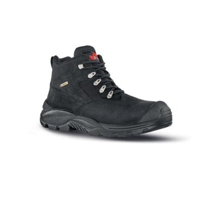 Upower Dude GTX S Botines de Seguridad - Talla 44 - Impermeables y Transpirables, Empeine Piel Nubuck, Puntal Composite, Antiperforacion, Suela Antideslizante PU/PU, Proteccion S7S CI FO SR - Color Negro