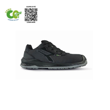 Upower Ember UK S ESD Calzado de Trabajo Carbon Neutral - Talla 43 - Seguridad S3S CI FO SR, Anti-Perforacion, Puntera AirToe Composite, Suela Antideslizante - Color Negro