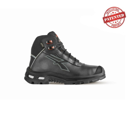 Upower Legend S Zapato de Seguridad - Talla 41 - Cuero Repelente al Agua, Puntera de Aluminio, Forro Gore-Tex, Suela Antideslizante y Antiestatica, Proteccion S7S CI HI HRO FO SR - Color Negro