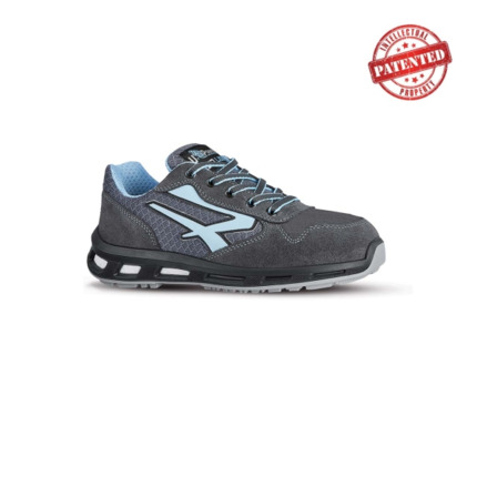 Upower Lolly S ESD Calzado de Seguridad Bajos - Talla 41 - Parte Superior de Nailon Ultraflexible y Gamuza Suave, Puntera de Aluminio, Suela Antideslizante, Proteccion S1PS FO SR - Color Gris/Azul