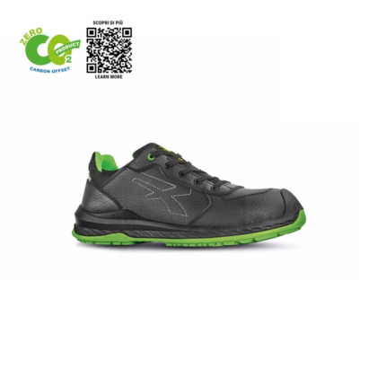 Upower Natural UK S ESD Calzado de Seguridad Bajo - Talla 40 - Comodo y Ligero, Proteccion S3S CI FO SR - Color Negro/Verde