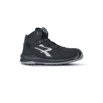 Upower Panama S ESD Zapato de Seguridad Alto - Talla 35 - Resistente a la Abrasion, Hidrorepelente, Transpirable, Ajuste Preciso, Puntera Ligera, Antiperforacion, Suela Antideslizante - Color Negro