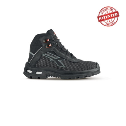 Upower Rescue S ESD RS Zapato de Seguridad Alto - Talla 37 - Resistente a la Abrasion, Repelente al Agua, Forro Transpirable, Puntera Compuesta, Suela Amortiguadora, Proteccion S3S CI FO SR - Color Gris Oscuro