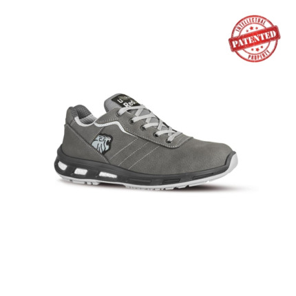 Upower Ring S ESD Calzado de Seguridad Bajos - Talla 45 - Cuero Nubuck, Puntera de Aluminio, Suela PU, Hidrofugos, Antiarrugas, Antideslizantes, Proteccion S3S CI FO SR - Color Gris