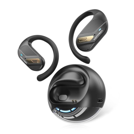 Vention OpenBeat O12 Auriculares Bluetooth 5.4 con Estuche de Carga - True Wireless - Open Ear - 7h Autonomia - Color Negro