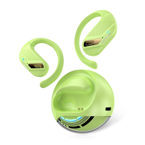 Vention OpenBeat O12 Auriculares Bluetooth 5.4 con Estuche de Carga - True Wireless - Open Ear - 7h Autonomia - Color Verde