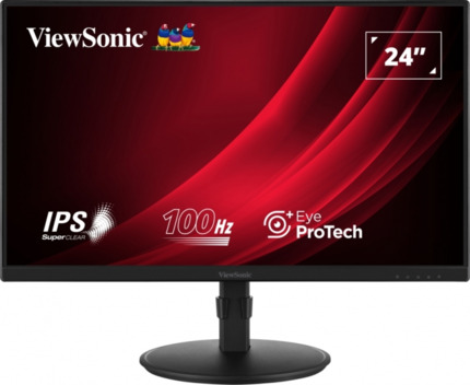 Viewsonic Monitor 24" VG2408A LED IPS FullHD - 16:9 - VGA, HDMI - DisplayPort - USB - Altavoces - Ajustable en Altura - Color Negro