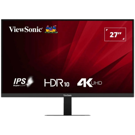 ViewSonic VA2708-4K-HD Monitor LED 27" IPS UHD 4K HDR - Respuesta 4ms - 16:9 - Ajustable de Inclinacion - HDMI, DisplayPort, Audio - Angulo de Vision 178Âº - VESA 100x100mm