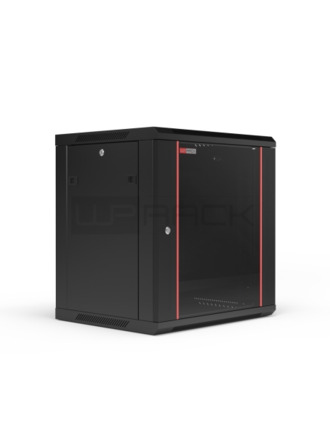 WP RWB-06605-B Armario Mural 6U - Puerta de Cristal - Cerradura de Seguridad - 600x500x370mm - Color Negro