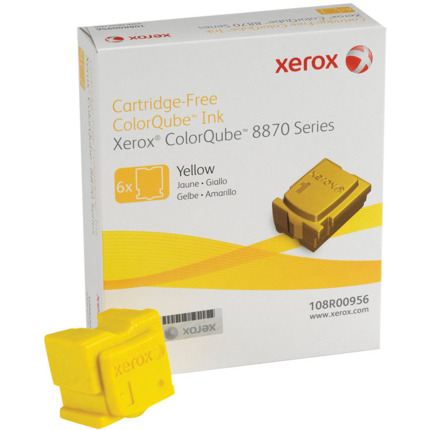 Xerox ColorQube 8870/8880 Amarillo Pack de 6 Cartuchos de Tinta Solida Originales - 108R00956