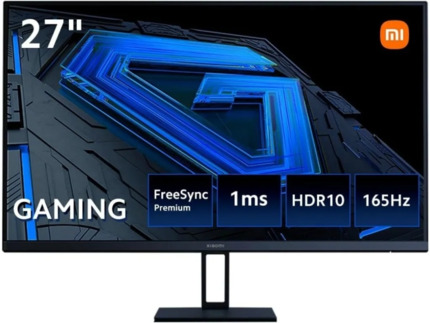 Xiaomi G27i Monitor Gaming LED IPS 27" Full HD 1080p 165Hz FreeSync Premium - Respuesta 1ms - Relacion de Aspecto 16:9 - Angulo de Vision de 178Â° - HDMI, DisplayPort - VESA 75x75mm