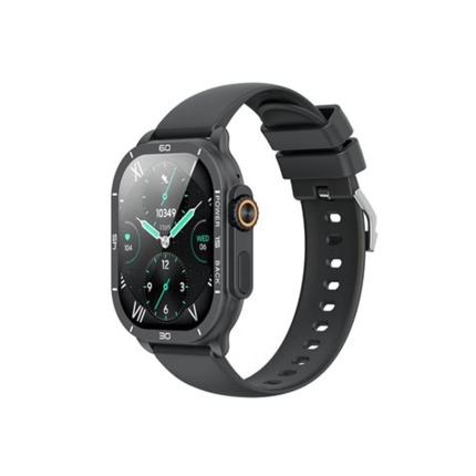 XO J12 Reloj Smartwatch Pantalla Cuadrada 2.06" AMOLED - Asistente de Voz - Control de Musica - Multideporte - Llamadas BT - IP68 - Color Negro