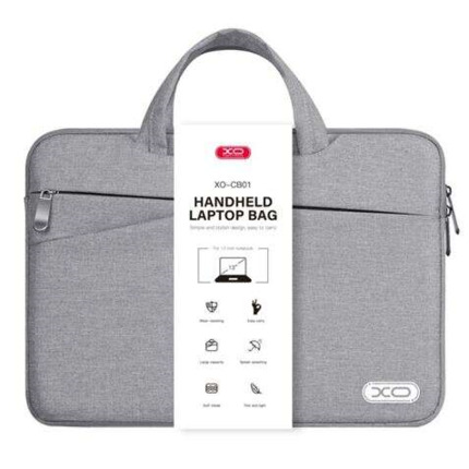 XO Maletin para Portatil - hasta 13" - Resistente a Salpicaduras, Desgaste y Arañazos - Diseño Moderno - Color Gris