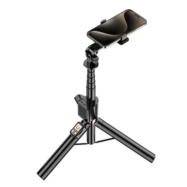 XO SS23 Tripode + Palo Selfie - Mando a Distancia Bluetooth - LEDs Laterales Incluidos - Color Negro