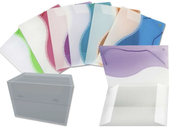 Yes Pack de 6 Carpeta A4+ con Solapas - Polipropileno Translucido - Cierre de Gomas - Colores Surtidos