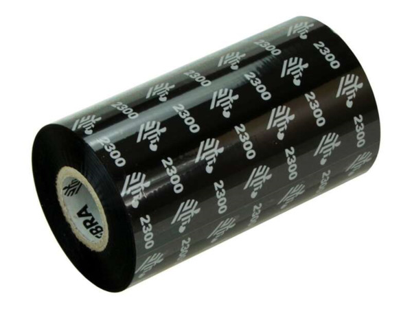 Zebra ZipShip 2300 Pack de 12 Cintas de Transferencia Termica Original Negro - Cintas de Cera - Nucleo 12.7mm, Ancho 84mm, Longi