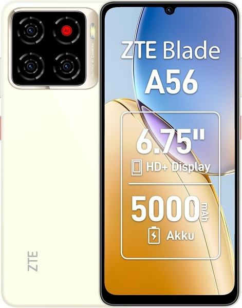 ZTE Blade A56 Smartphone Pantalla 6,75" - 4+8 GB RAM - 64 GB - 90 Hz - Bateria 5000 mAh - Color Dorado